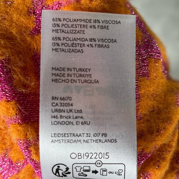 Anthropologie Sweater Womens XS Maeve Houndstooth Fuzzy Cropped Shimmer Preppy - Picture 9 of 9